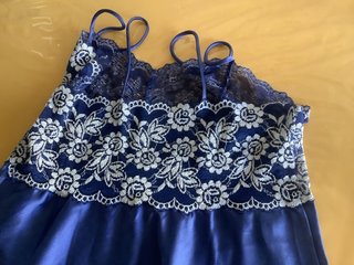 Camisón corto encaje azul