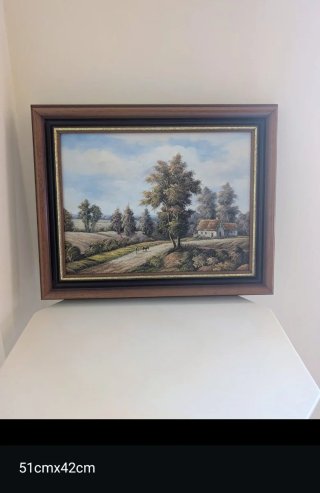Cuadro Óleo Paisaje con Marco
