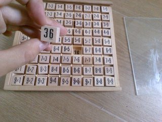 Juego educativo tablas de multiplicar madera