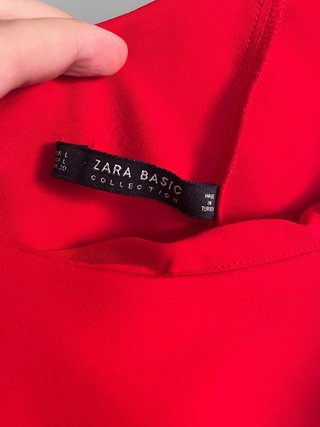 Vestido Zara rojo con volante Talla L