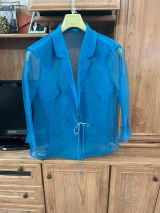 Blusa de transparencia azul
