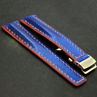 Cinturino in pelle artigianale nero per Breitling 22/24mm