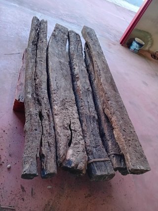 Traviesas de tren de madera