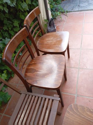 2 Sillas Plegables Madera + 4 Sillas