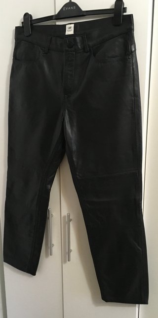 Pantalón cuero H&M Studio negro (piel)