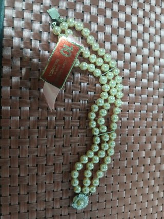 Pulsera Mayorica Perlas y Cierre Flor Plata