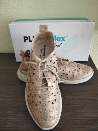 Zapatos Plumaflex Beige/Dorado Mujer