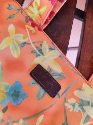 Borsa shopper floreale arancione