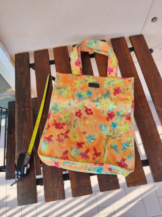 Borsa shopper floreale arancione