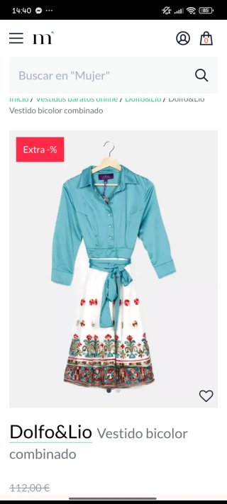 Vestido de fiesta azul y blanco