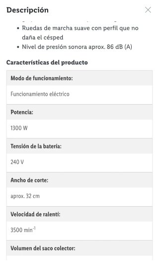 Cortacésped eléctrico Parkside 1300W