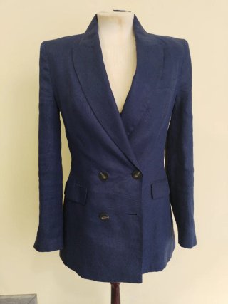Americana y chaleco lino Zara azul