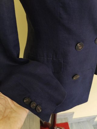 Americana y chaleco lino Zara azul