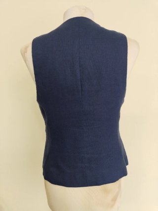 Americana y chaleco lino Zara azul