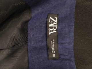 Americana y chaleco lino Zara azul