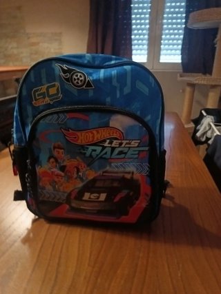 Mochila Hot Wheels Let's Race azul