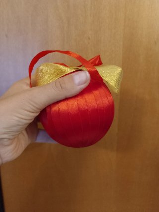 Pallina Natale Punto Croce Candele