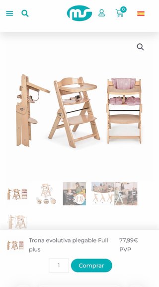 Trona evolutiva madera plegable