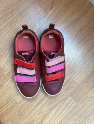 Camper Zapatos Velcro Niña Rosa Rojo