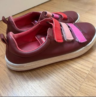 Camper Zapatos Velcro Niña Rosa Rojo