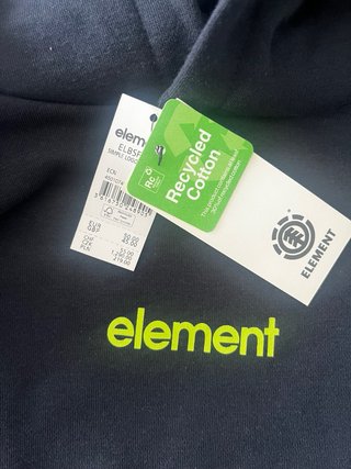 Sudadera nueva Element Negra Logo Neón t12-14