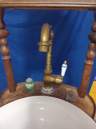 Mueble Lavabo Palanganero Antiguo con Espejo