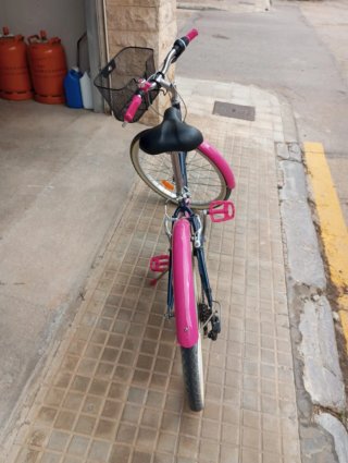 Bicicleta Paseo BTWIN Azul y Rosa