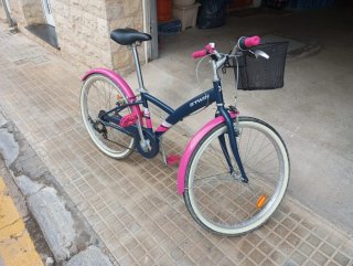 Bicicleta Paseo BTWIN Azul y Rosa