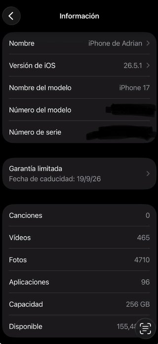 iPhone 17 256 GB con factura Apple