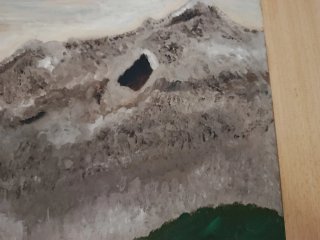 Cuadro pintado a mano paisaje asturiano de montaña