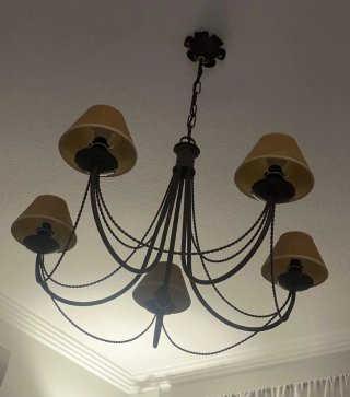 2 Lámparas de salón beige y marrón