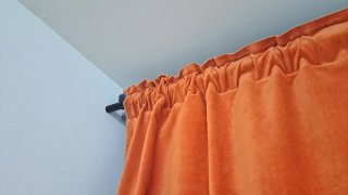Cortinas de terciopelo naranja