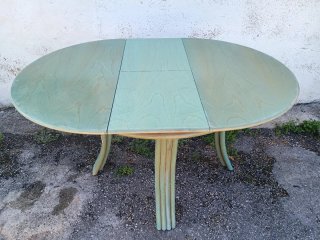 Mesa redonda extensible verde