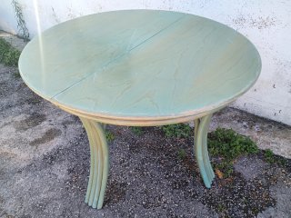 Mesa redonda extensible verde