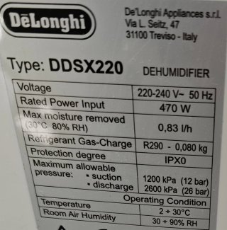 Deshumidificador De'Longhi AriaDry Multi DDSX220