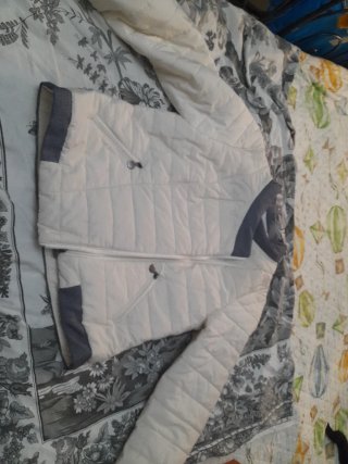 Giubbotto donna bianco e grigio