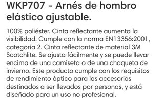 Arnes ajustable reflectante adulto trabajo