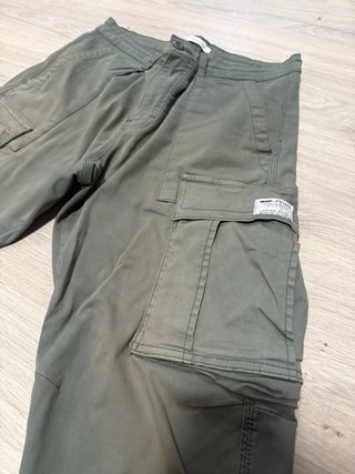 Pantalón Cargo Zara Verde Talla 40