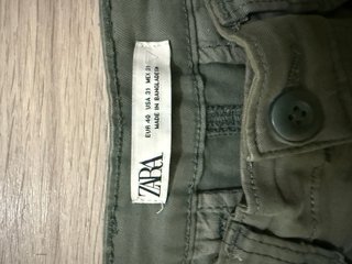 Pantalón Cargo Zara Verde Talla 40