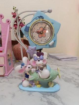 Orologio da tavolo per bambini con topi e aereo