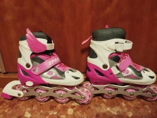 Patines en línea para niña rosas