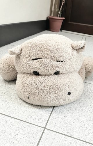 Peluche Ippopotamo Maxi Grigio Chiaro Anni 90