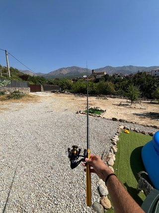 Caña de pescar telescópica con carrete