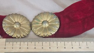 Cinturón Vintage Terciopelo Rojo con Broches Flora