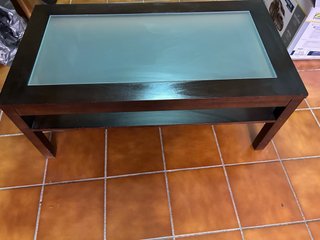 Mesa de centro madera y cristal