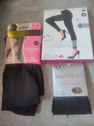 3x Leggings Esmara Negros Mujer Talla Única