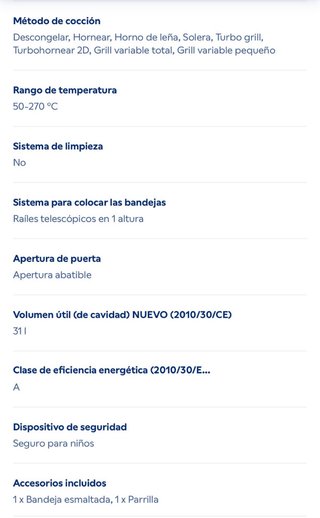 Horno Balay Profesional 548 Compacto