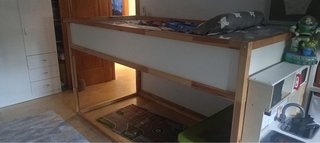 Cama alta infantil Ikea madera blanca