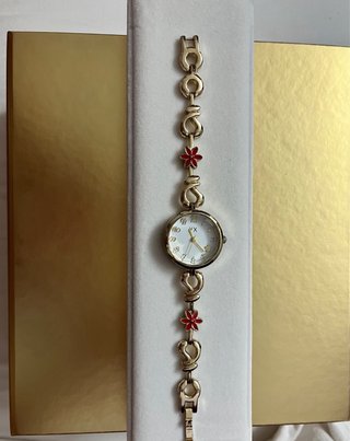 Orologio da donna elegante oro e rosso