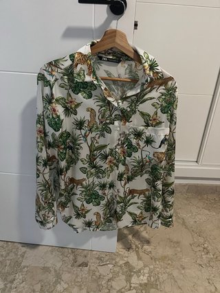 Camisa Zara Estampada Selva Talla S